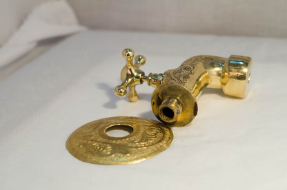 Moroccan Artisanal Copper Wall-Mounted Faucet: A Masterpiece of Craftsmanship and Authentic Elegance