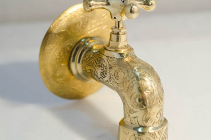 Moroccan Artisanal Copper Wall-Mounted Faucet: A Masterpiece of Craftsmanship and Authentic Elegance