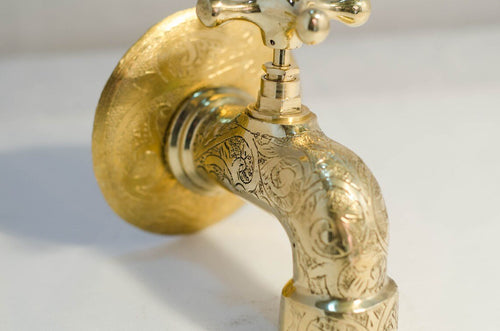 Moroccan Artisanal Copper Wall-Mounted Faucet: A Masterpiece of Craftsmanship and Authentic Elegance