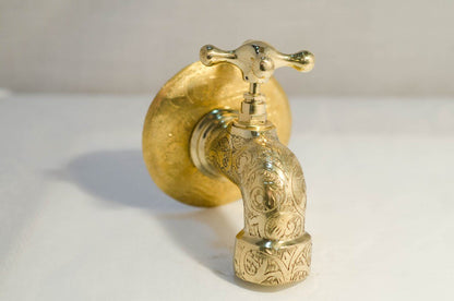 Moroccan Artisanal Copper Wall-Mounted Faucet: A Masterpiece of Craftsmanship and Authentic Elegance
