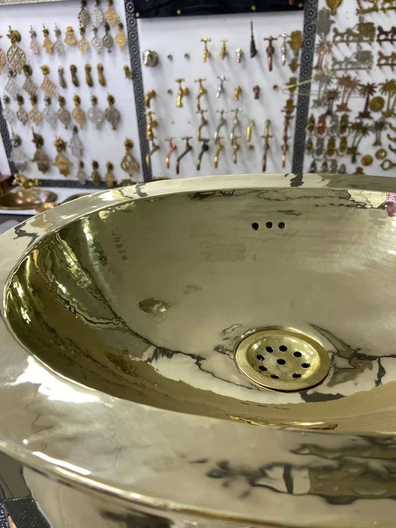 Solid Brass Bathroom sink , Handmade Brass Sink for Bathroom , Luxury Brass Sink