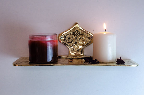 Brass Bathroom Shelf for Candles