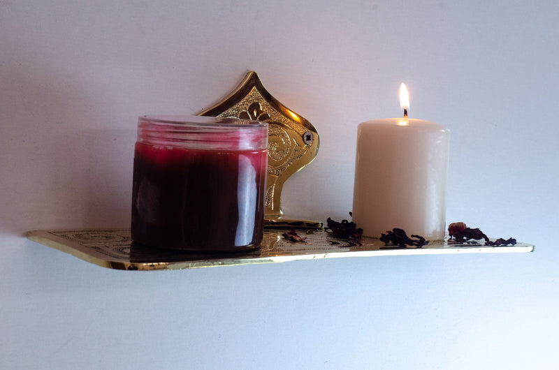 Brass Bathroom Shelf for Candles