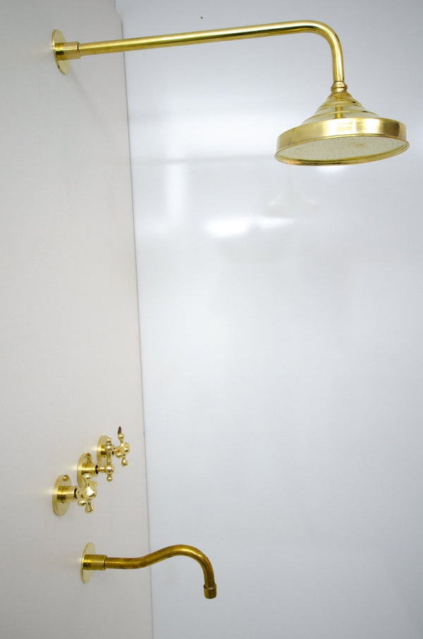 Brass Rainfall Shower Head - Brass Tub Filler