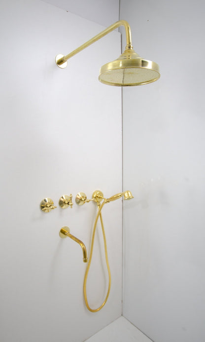 Duschset aus Messing – Duschsystem aus antikem Messing