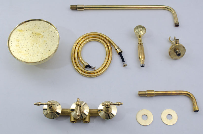 Brass Shower Set - Antique Brass Shower System