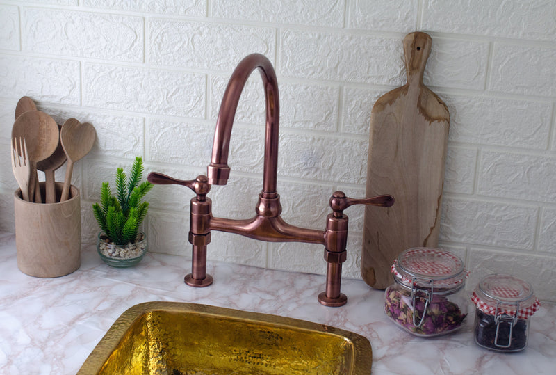 Bridge Kitchen Faucet - Copper Faucet