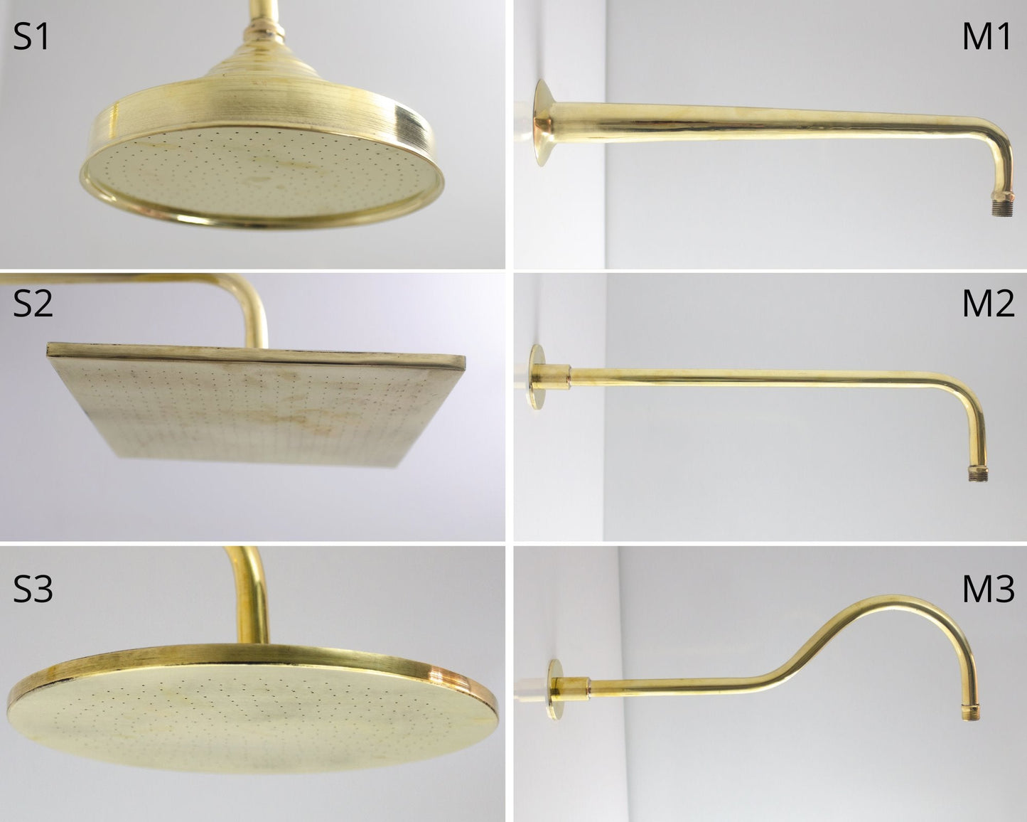 Brass Rainfall Shower Head - Brass Tub Filler