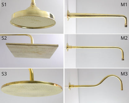 Brass Rainfall Shower Head - Brass Tub Filler