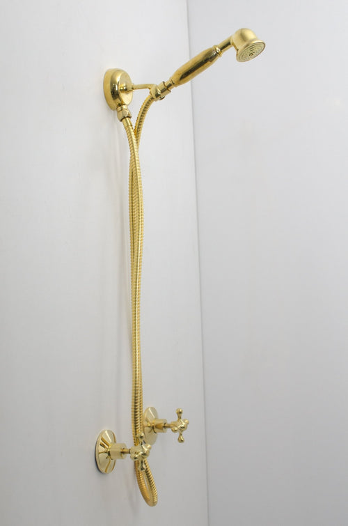 brass handheld shower head
