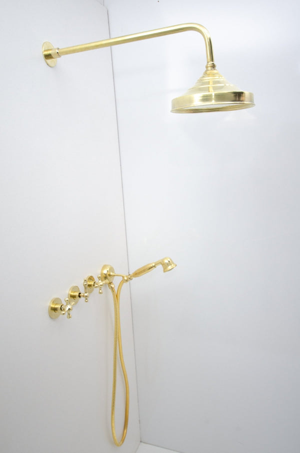 Brass Shower Fixtures - Dual Shower Head