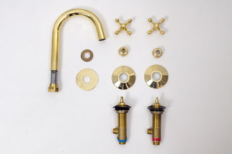 Widespread Brass Bathroom Faucet - Unlacquered Brass Bathroom Faucet