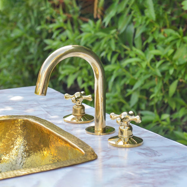 Widespread Brass Bathroom Faucet - Unlacquered Brass Bathroom Faucet