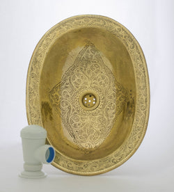 Engraved Oval Sink  , Handmade Drop-in Sink