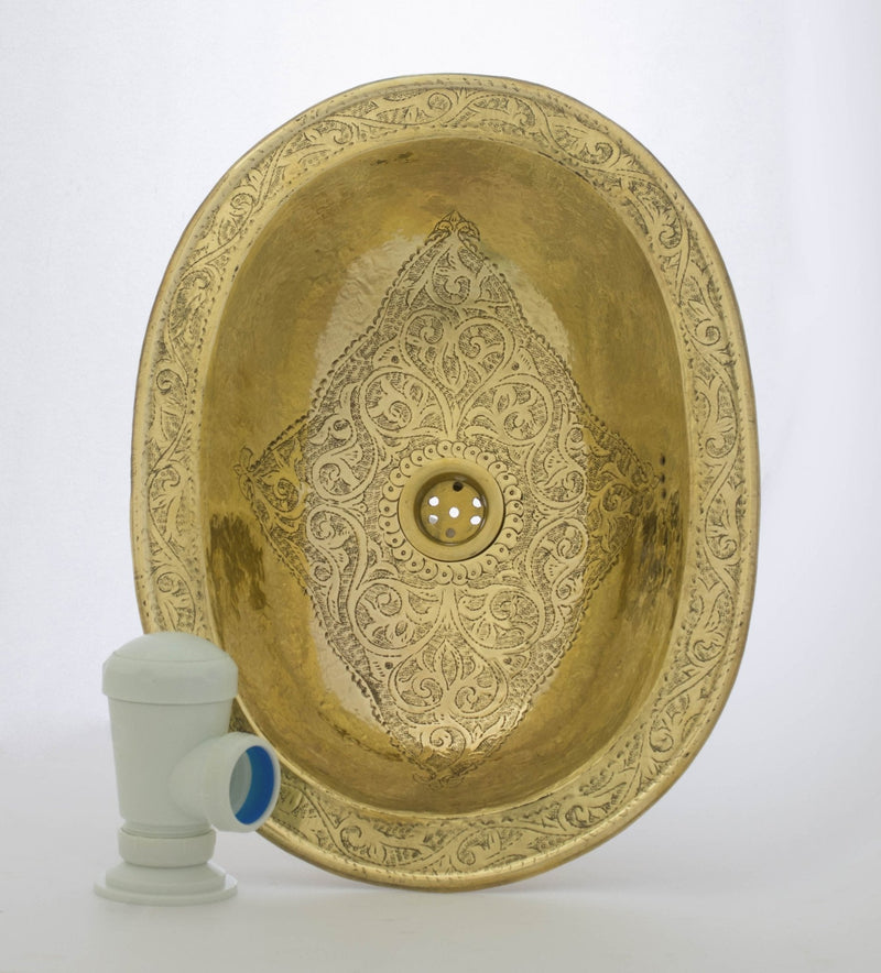 Engraved Oval Sink  , Handmade Drop-in Sink