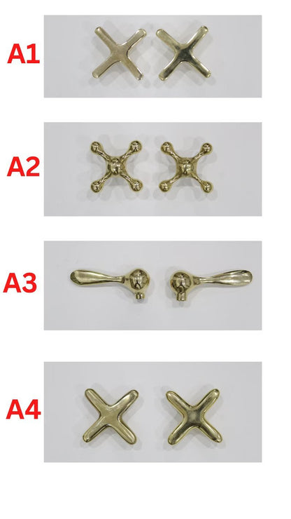 Unlacquered Brass Bridge Kitchen Faucet With Various Handles style 8" Spread