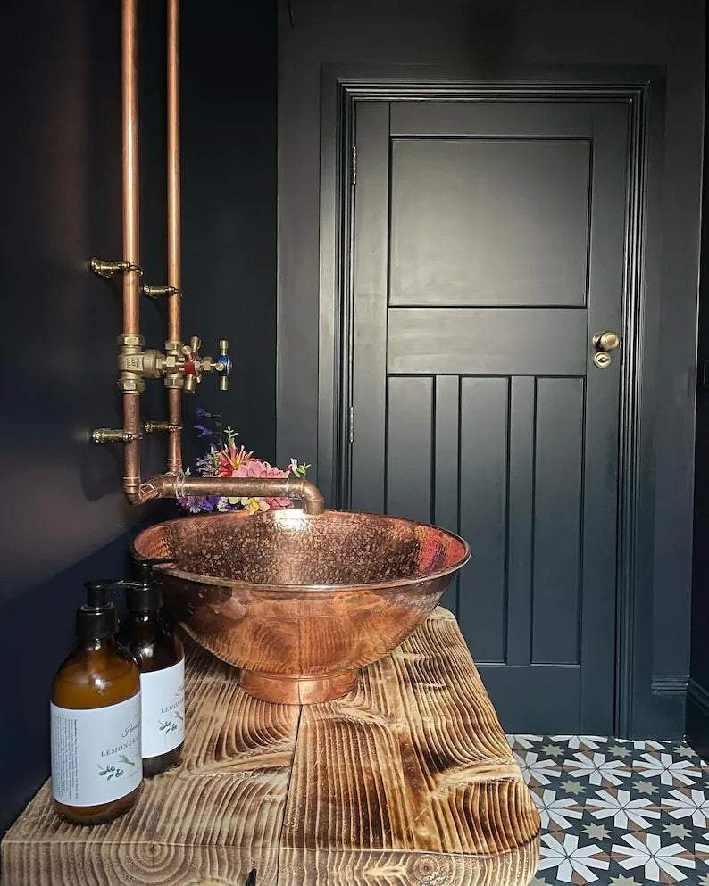 Hammered Copper Bathroom Sink - Copper Vessel Sink