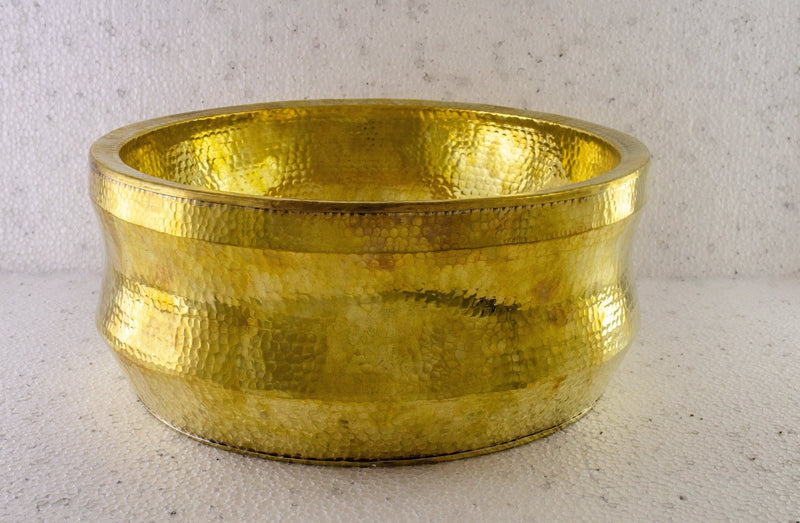 Hammered Curved Vessel Sink - Handmade Traditional Brass Sink