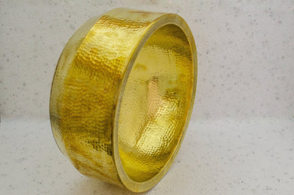 Hammered Round Vessel Sink - Handmade Traditional Brass Sink