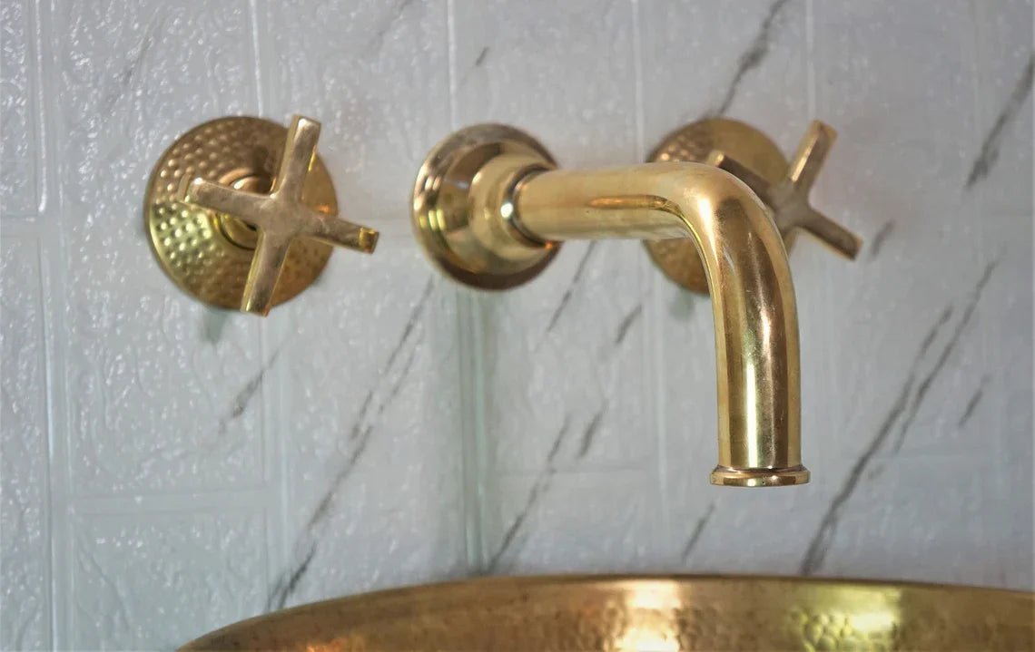 Moroccan Faucet, Wall Mounted Brass Faucet, Unlacquered Bathroom Faucet, Handmade Brass Faucet.costum faucet