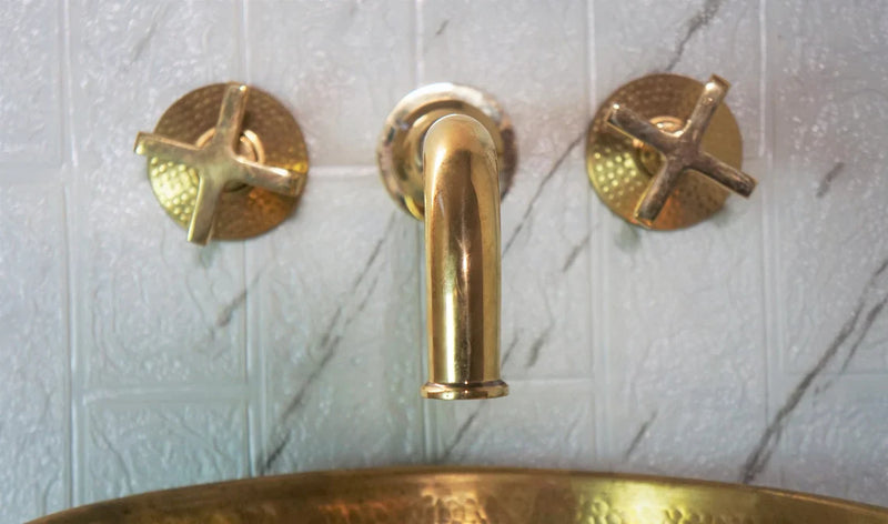 Moroccan Faucet, Wall Mounted Brass Faucet, Unlacquered Bathroom Faucet, Handmade Brass Faucet.costum faucet