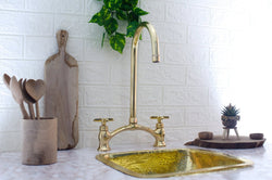 Brass Kitchen Sink Faucet: bridge design