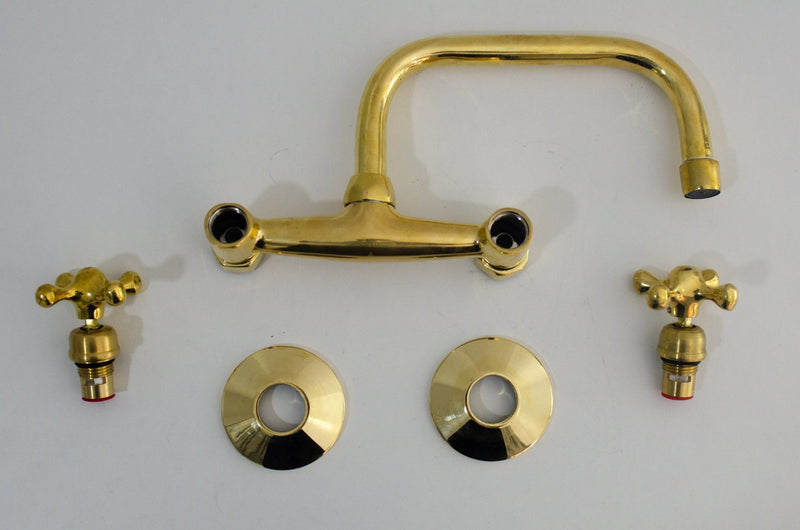 Wall Mount Brass Kitchen Faucet