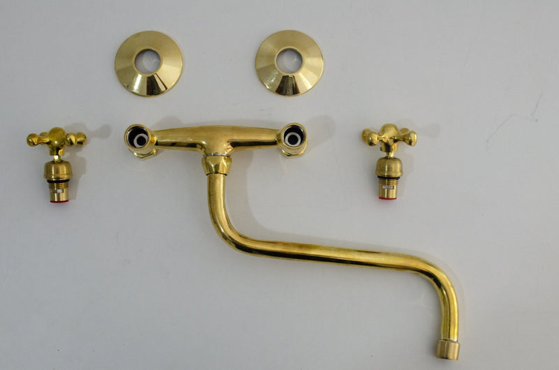 Unlacquered Brass Wall Mount Faucet: A Touch of Sophistication for Your Kitchen or Bathroom