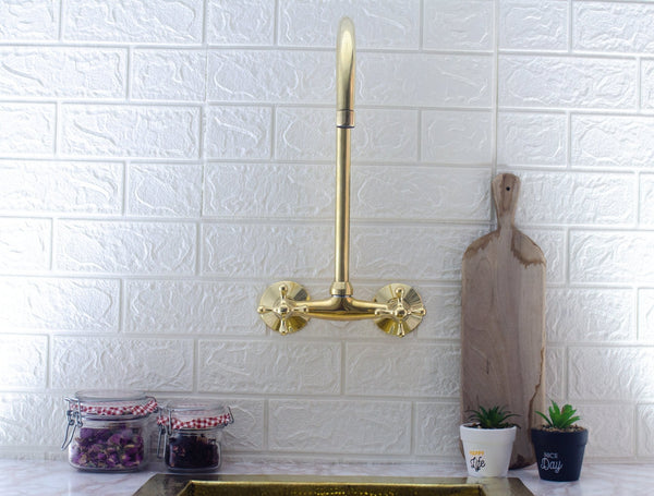 Wall Mount Bridge Faucet - Brass Bridge Faucet