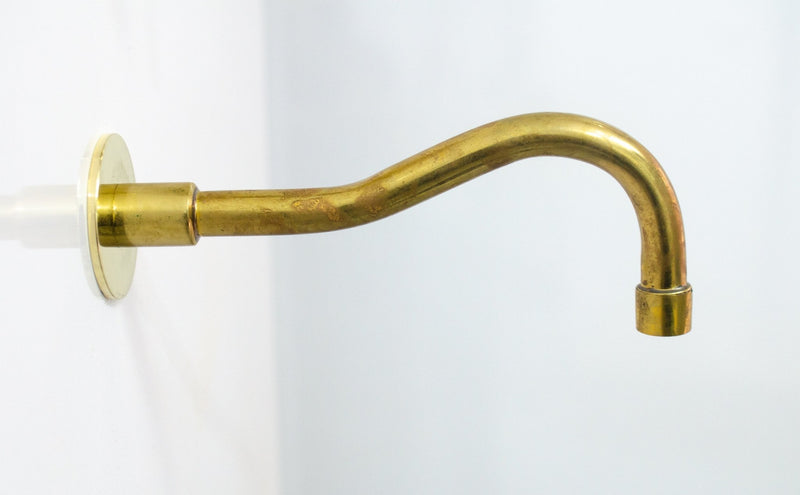 Antique Brass Tub Filler Wall Mount Faucet