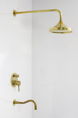 Brass Rainfall Shower Head - Brass Tub Filler