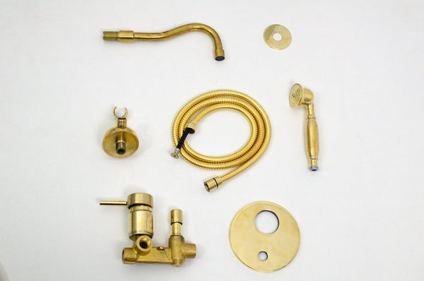 Unlacquered Brass Hand Shower System