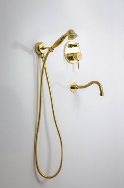 Unlacquered Brass Hand Shower System