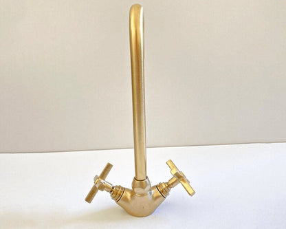 kitchen faucet antique sink faucet solid brass bathroom faucet Farmhouse Bathroom Brass Sink Faucet Vanity Matte Brass Faucet Basin Tap