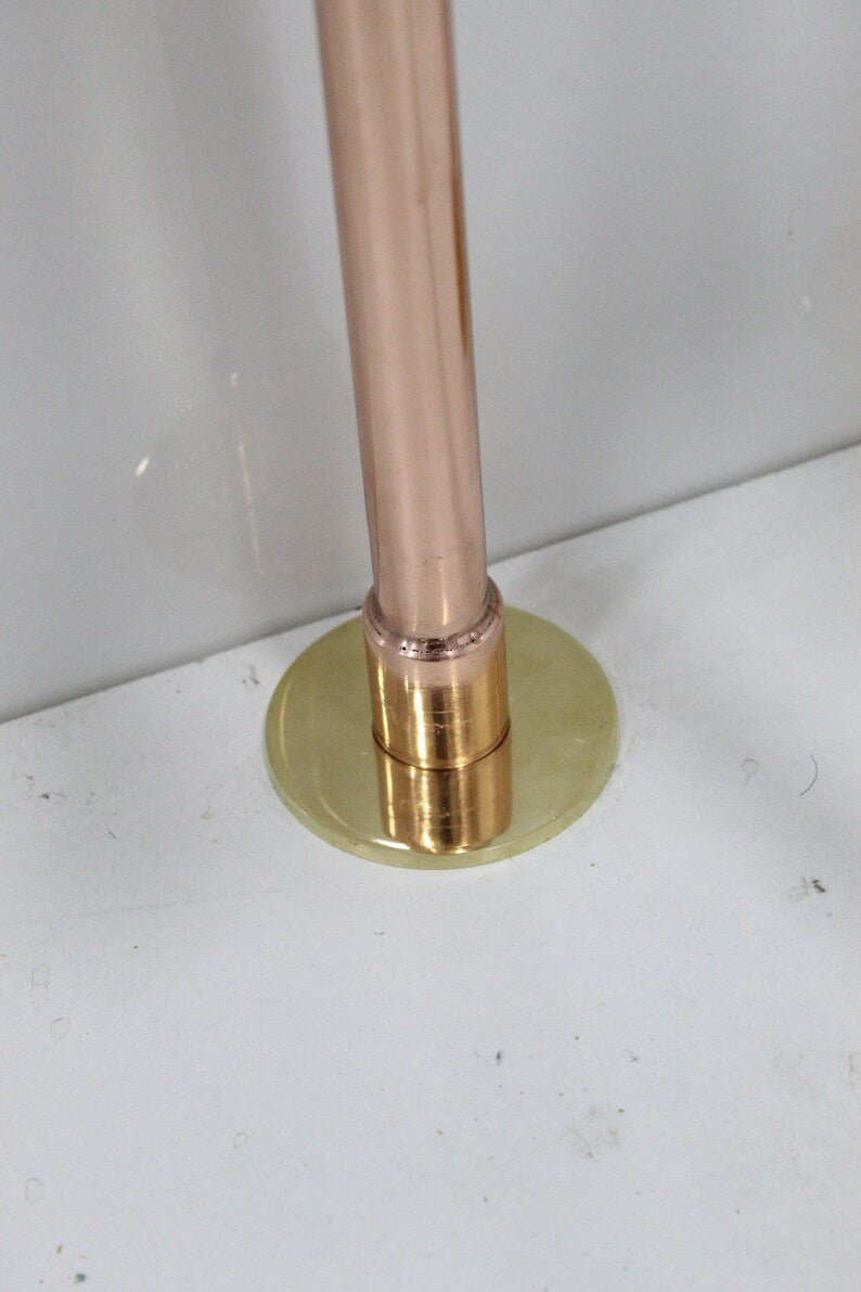 Unlacquered Brass And Copper Shower System High Pressure, Copper Pipe Shower , Luxury Shower System with round Head Shower