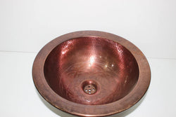 Red Copper sink; handmade with exquisite and luxurious decoration; bathroom sink