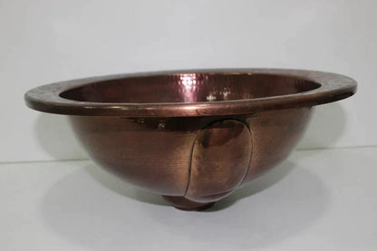 Red Copper sink; handmade with exquisite and luxurious decoration; bathroom sink