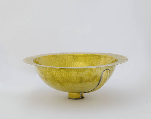 Round Bathroom Sink  , Golden Brass Drop-in Sink , Diameter 16-1/8" Height 6-3/8"