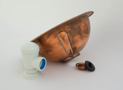 Round Hammered Copper Drop-in Sink