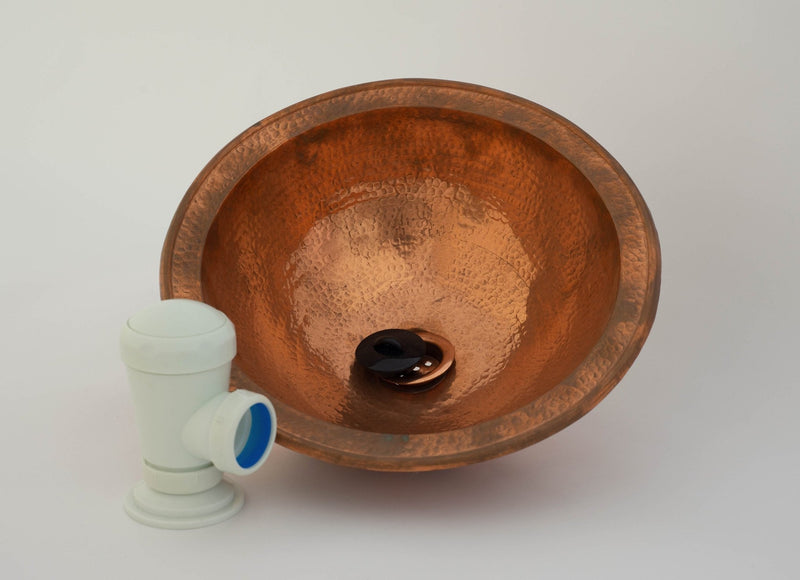 Round Hammered Copper Drop-in Sink