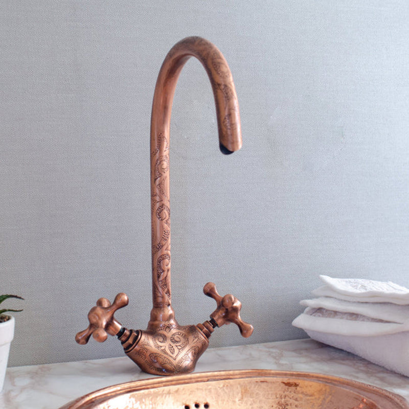 Single Hole Bathroom Faucet - Copper Bathroom Sink Faucet