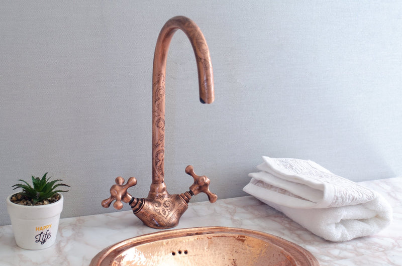 Single Hole Bathroom Faucet - Copper Bathroom Sink Faucet