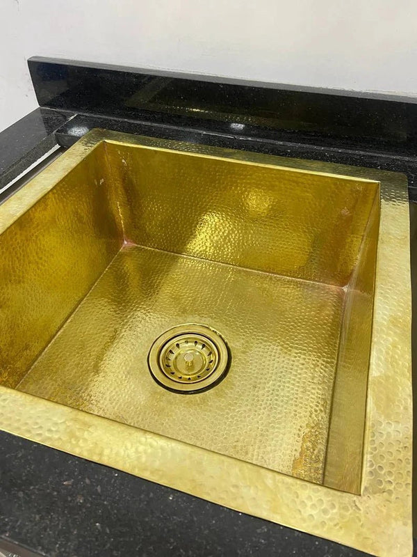 Solid Unlacquered Brass Undermount Hammered Sink, Kitchen Bar Sink, Island Sink, Outdoor Sink Customized Free Brass Drain Strainer included