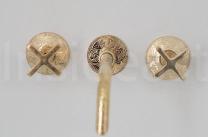 Unlacquered Brass Bathroom Faucet - Wall Mount Faucet