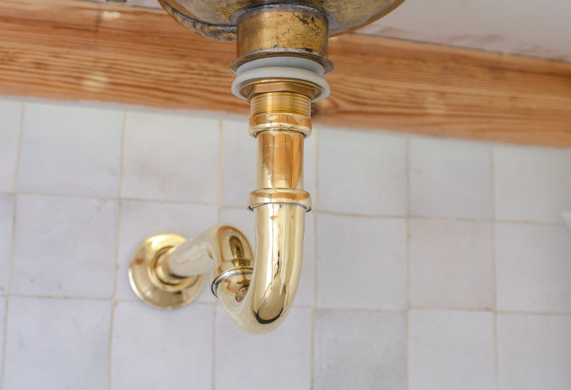 Unlacquered Brass Bathroom Trap - Solid Brass Pop-up Drain