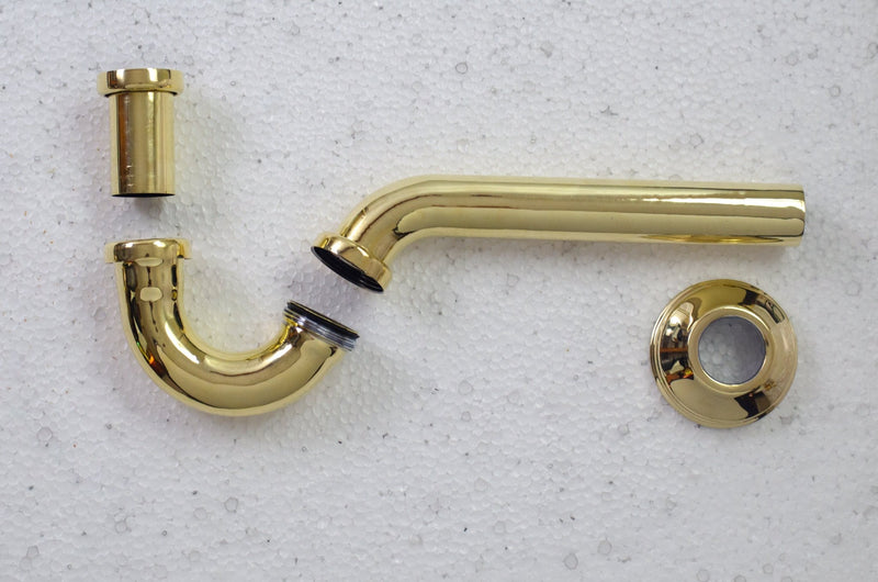 Unlacquered Brass Bathroom Trap - Solid Brass Pop-up Drain