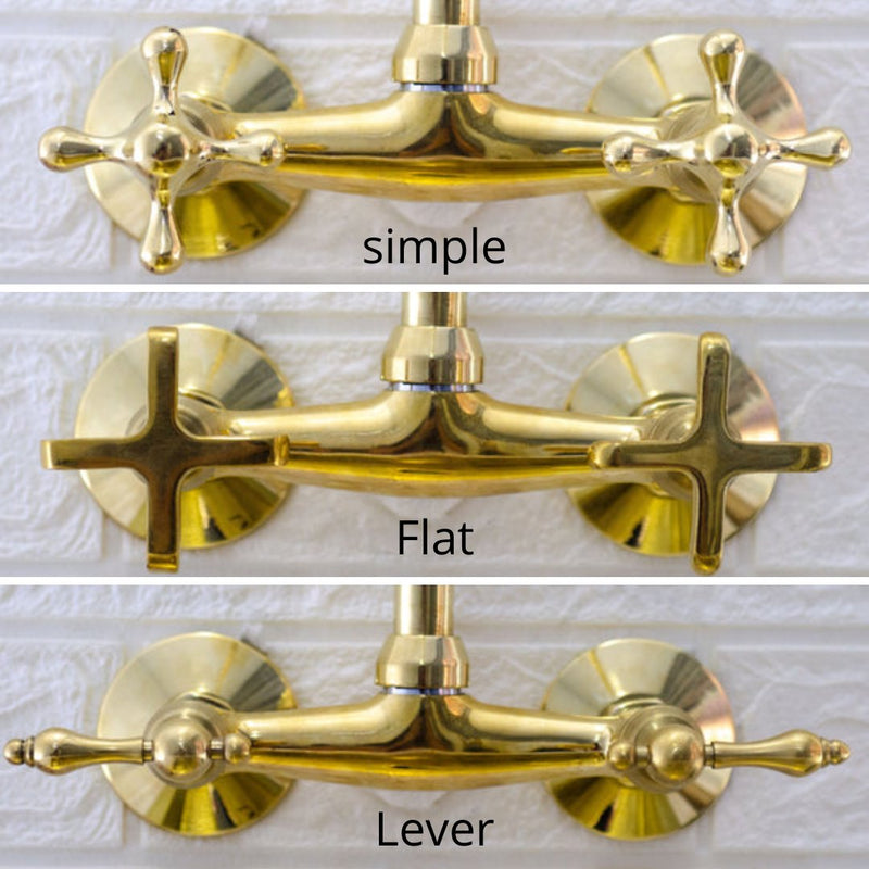 Unlacquered Brass Bridge Faucet - Wall Mounted Bridge Faucet