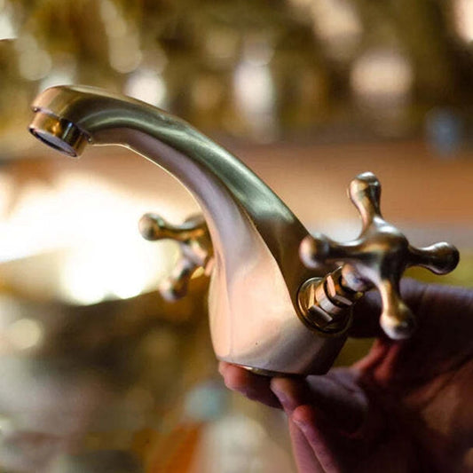 Unlacquered Brass Faucet - Bathroom Vanity Faucet - Powder Room Faucet