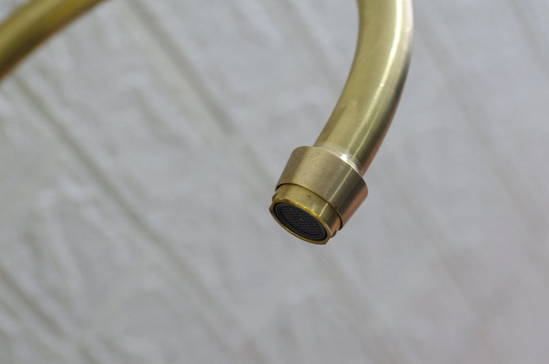 Unlacquered Brass Kitchen Faucet - Unlacquered Brass Bridge Faucet