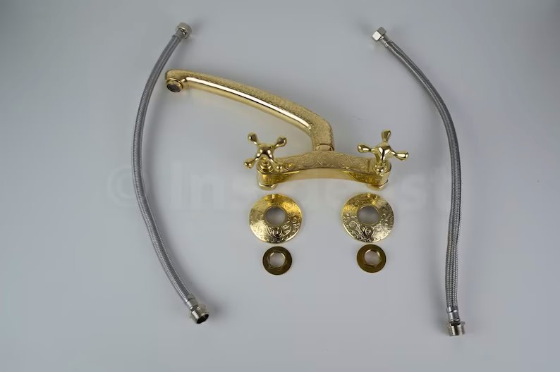 Unlacquered Brass Faucet - Wall Mount Tub Filler